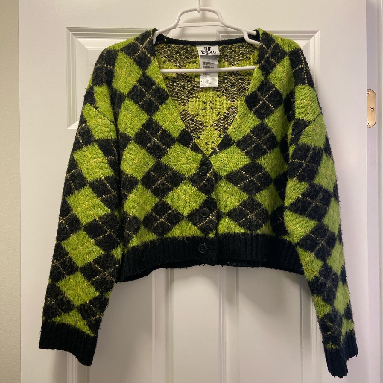 The Ragged Priest Women's Black and Green Cardigan (2)