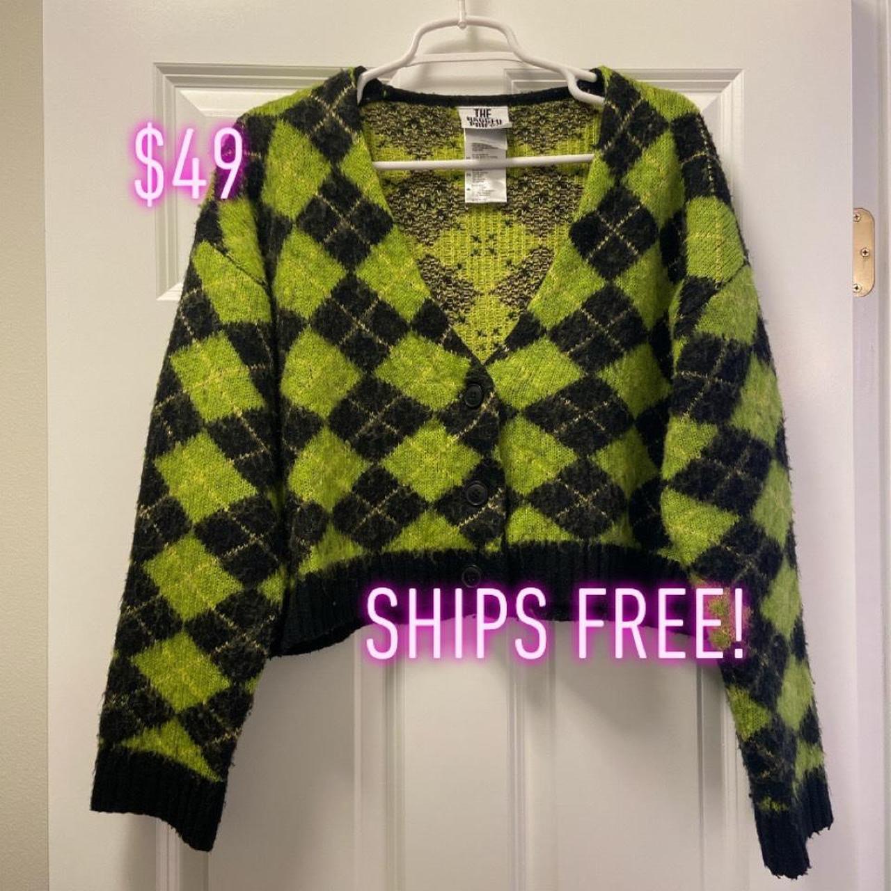 The Ragged Priest Women's Black and Green Cardigan
