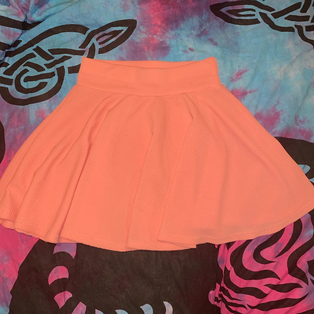 💗🍑Neon Peach Pink Skater Skirt🌷💓 💖Super Adorable and... Depop