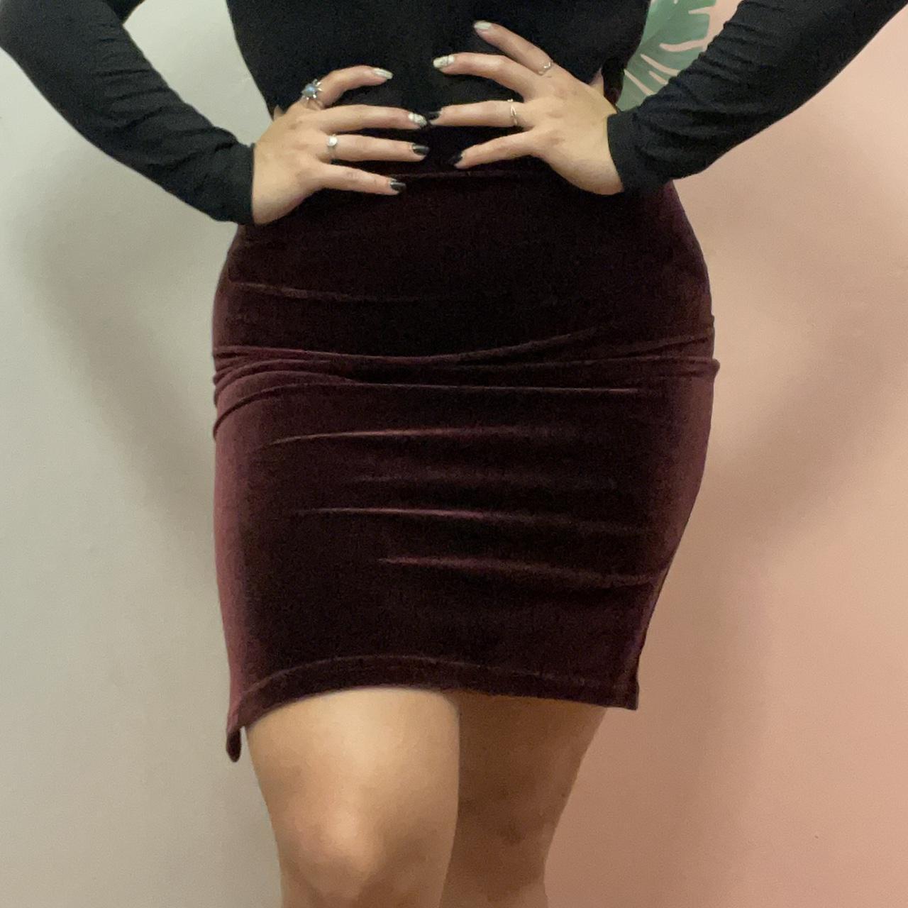 suede skirt burgundy