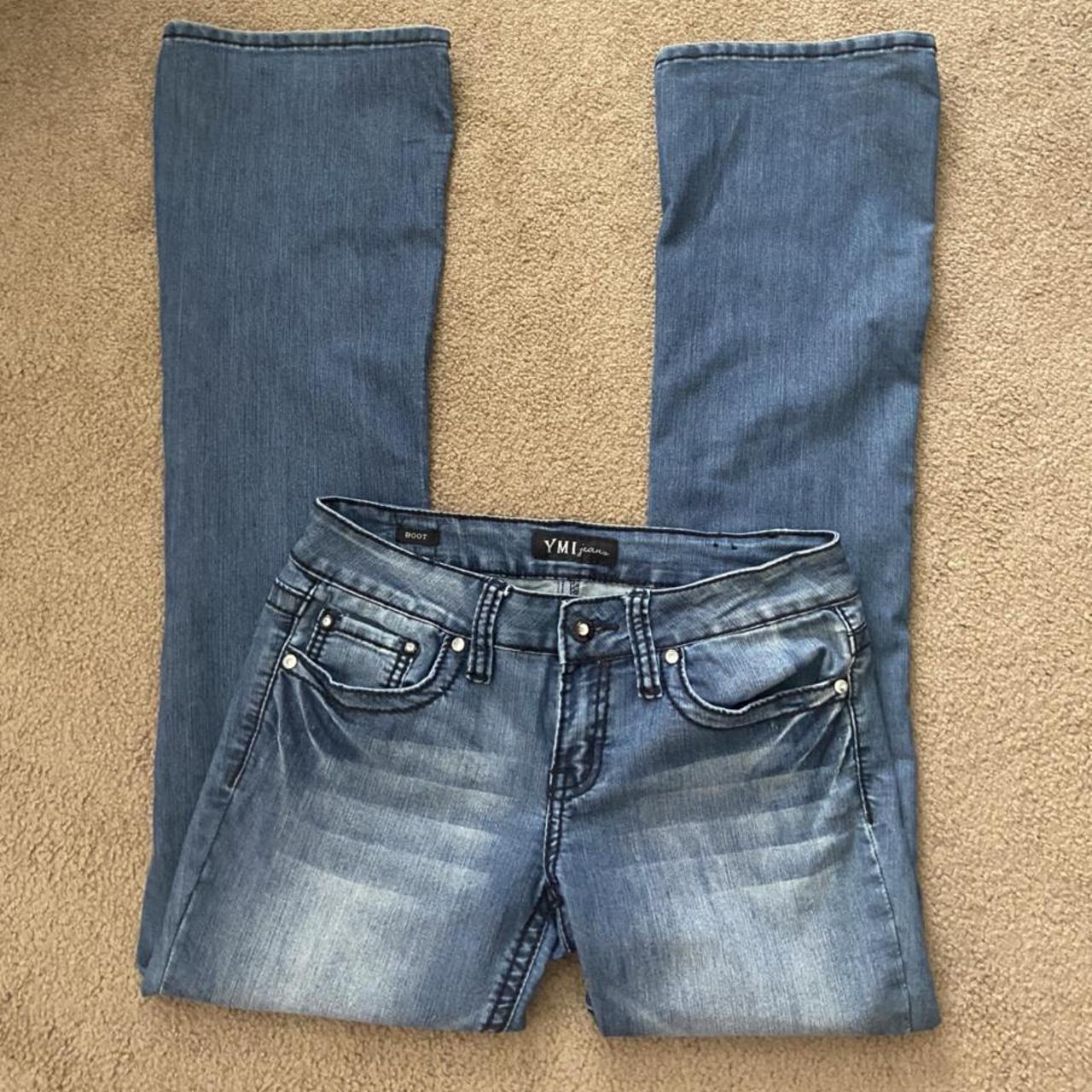 Y2K low rise flare jeans Adorable bejeweled back... - Depop