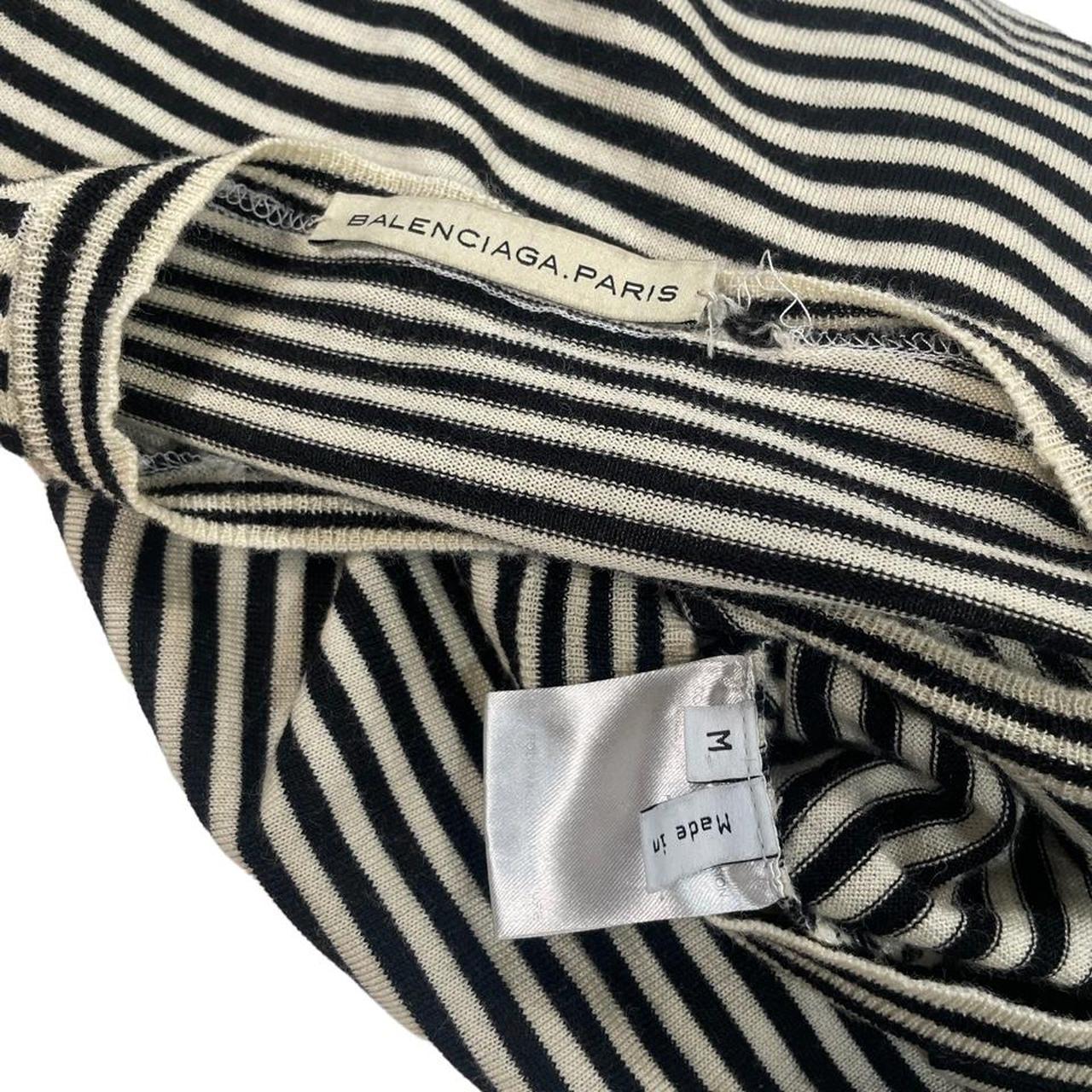 Vintage balenciaga paris striped padded longsleeve... - Depop