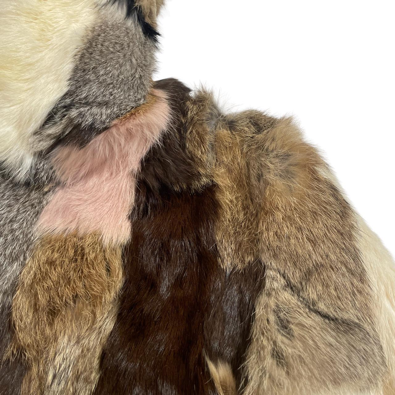 Vintage rabbit Fur Coat Dyed Rabbit fur Made in... Depop