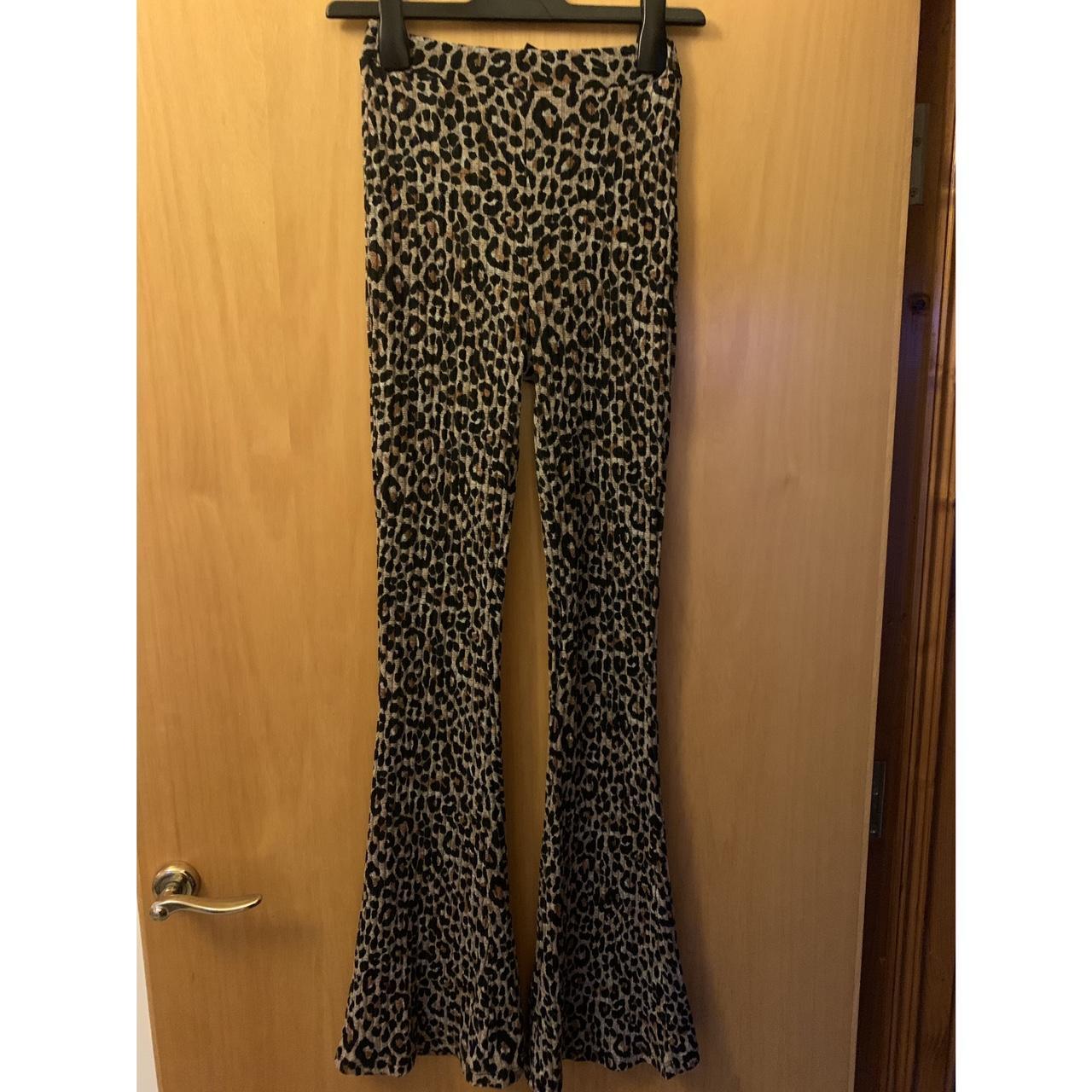 New Look Leopard Print Flares Size 8 In Really Good Depop