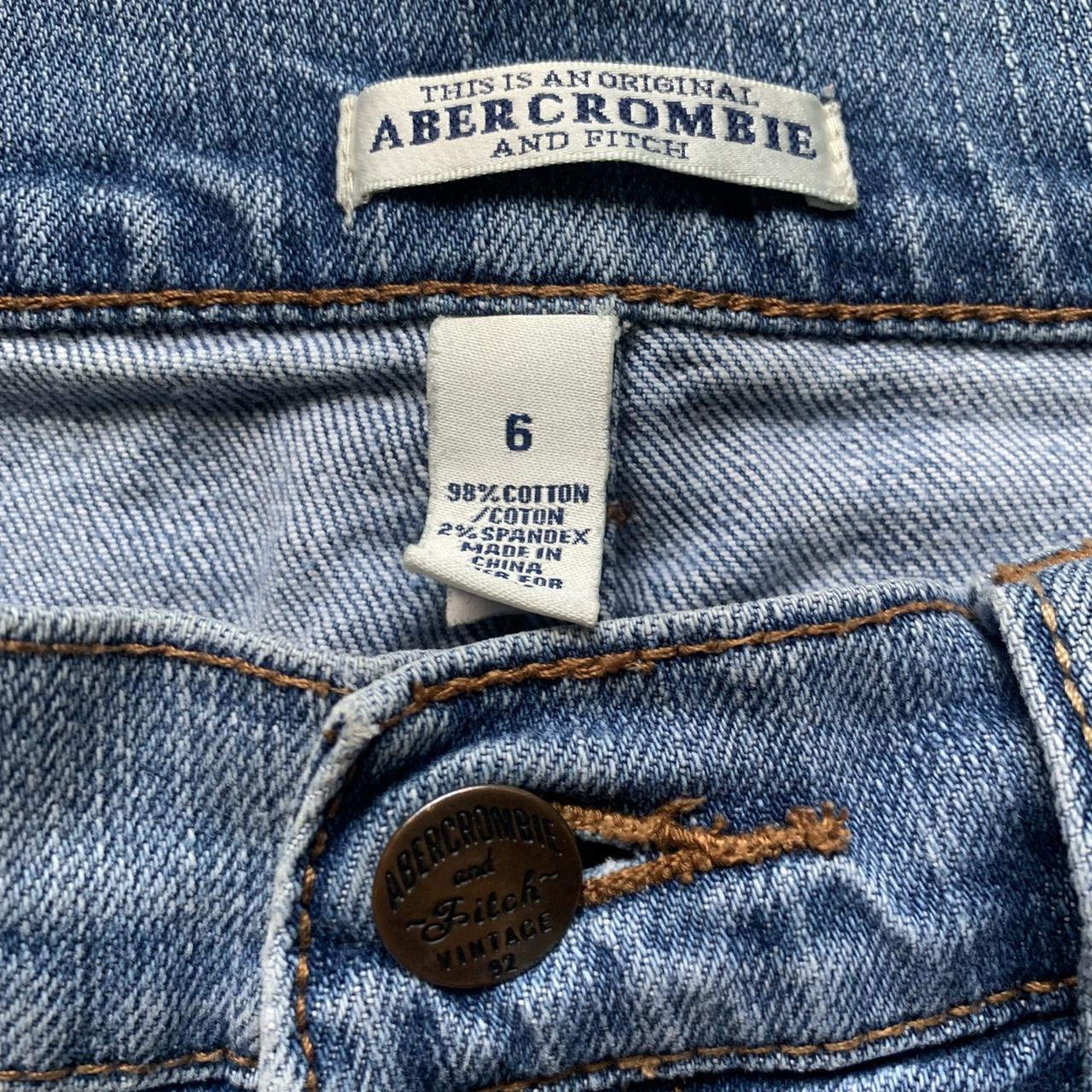 Vintage Y2K Abercrombie and Fitch denim jean shorts... - Depop