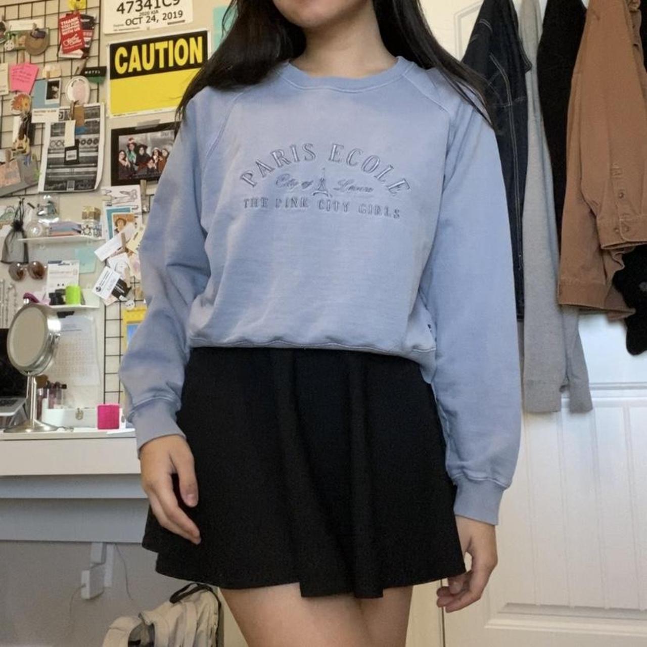 baby blue sweatshirt !!! super cute piece for... Depop