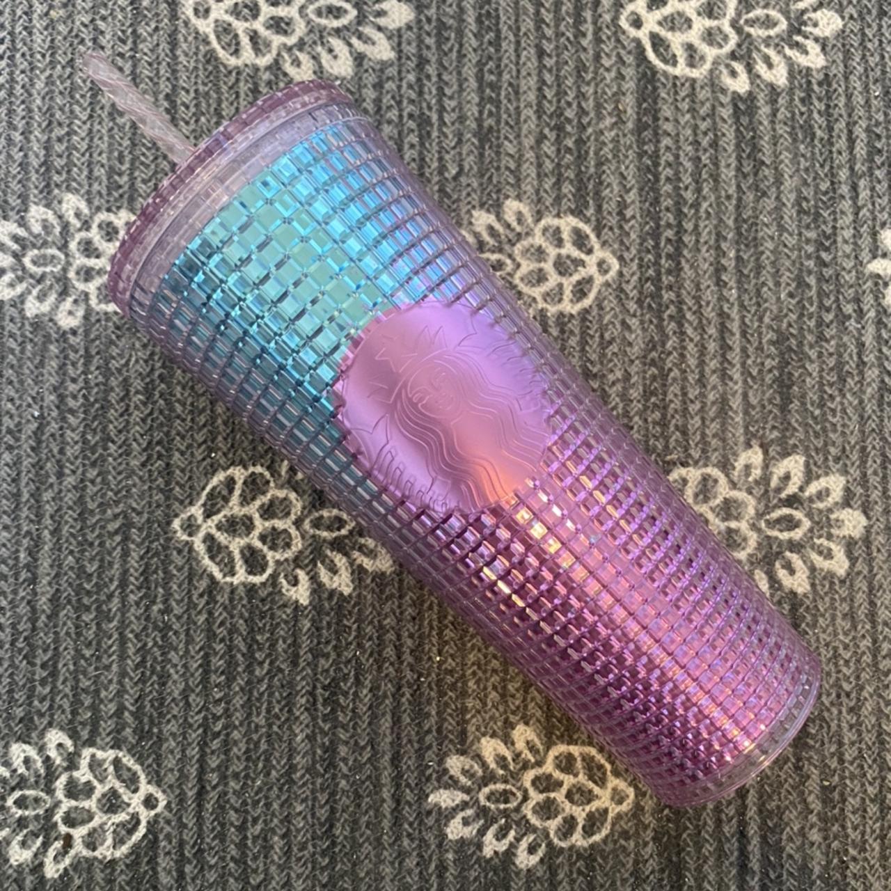 Iridescent Glitter Purple Venti Studded Tumbler