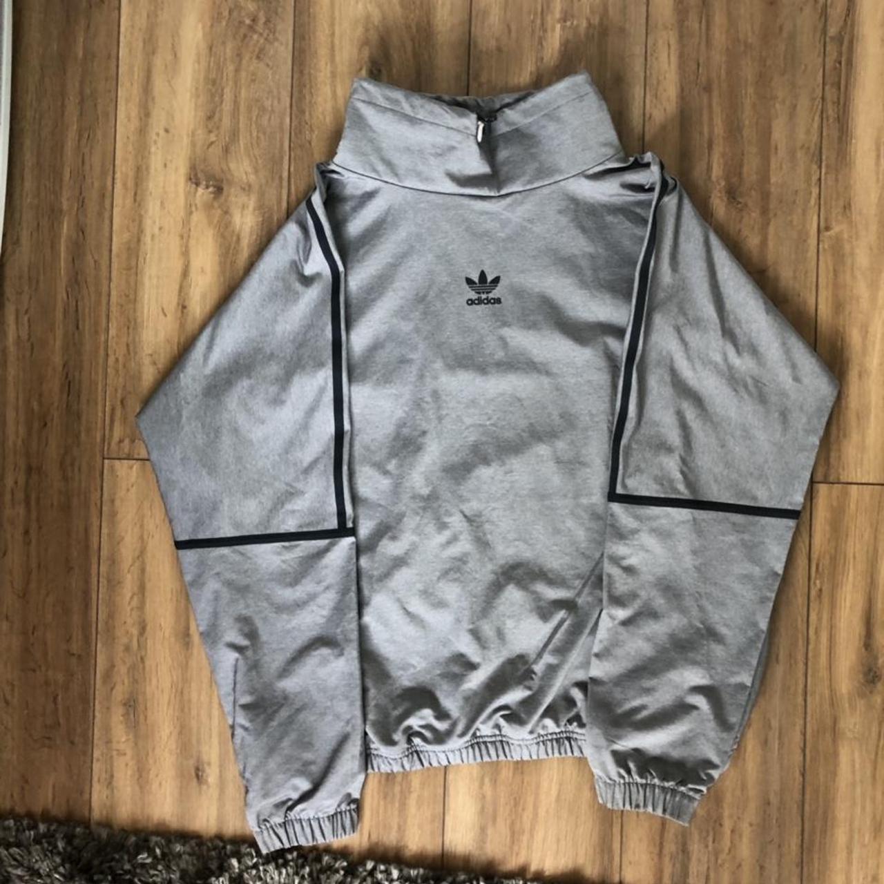 Adidas Men's Grey and Black Jumper | Depop