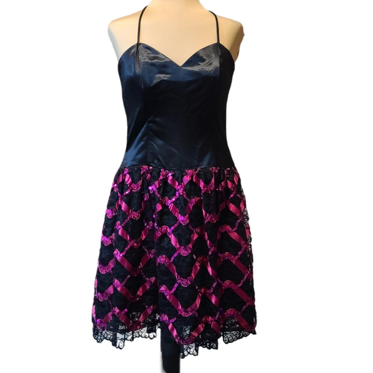 Gunne Sax Women's Black and Pink Dress