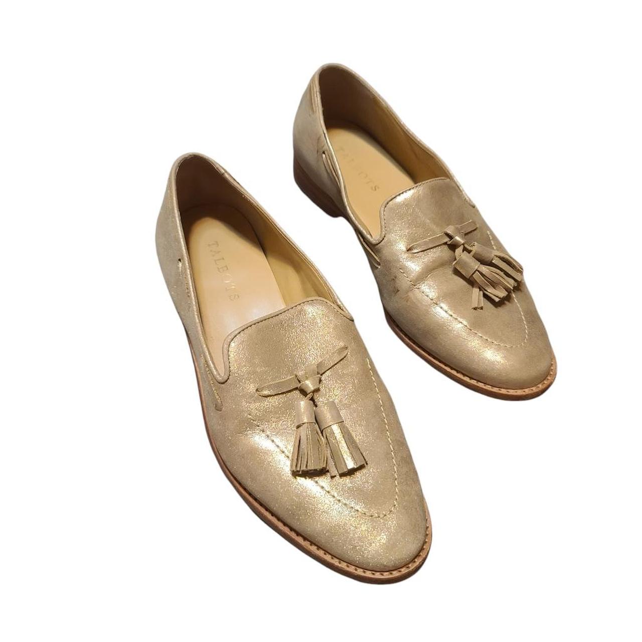 Talbots Women's Gold and Tan Loafers | Depop