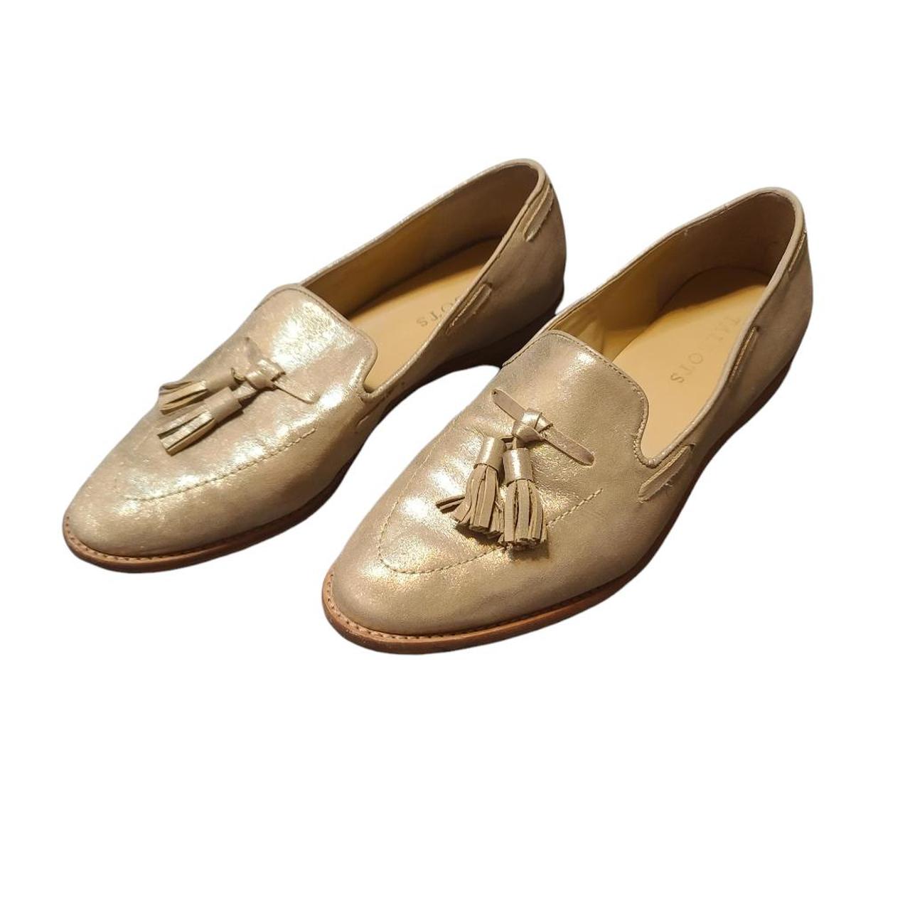 Talbots Women's Gold and Tan Loafers | Depop