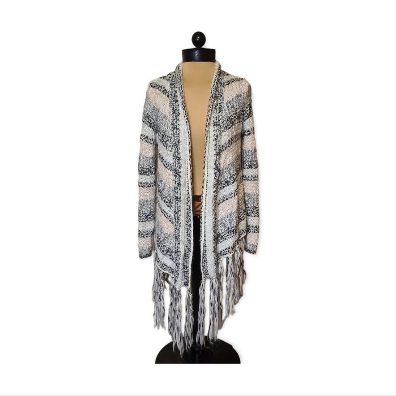 Long fringe outlet cardigan sweater