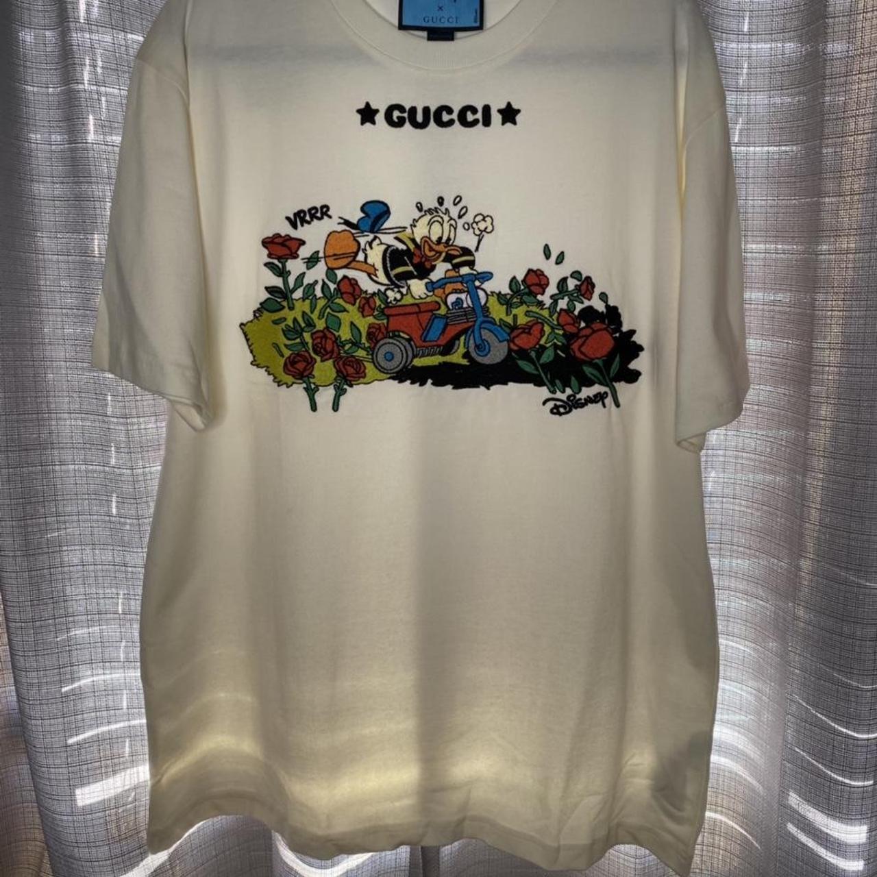 Ivory Gucci X Disney Donald Duck embroidered t... - Depop