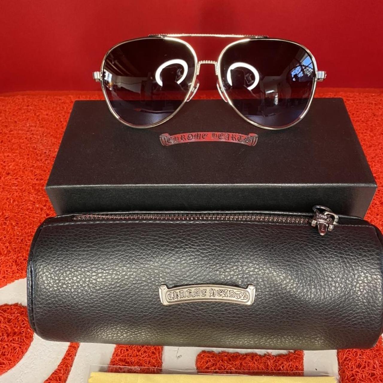 Brand new chrome hearts glasses case and cleaning cloth discount