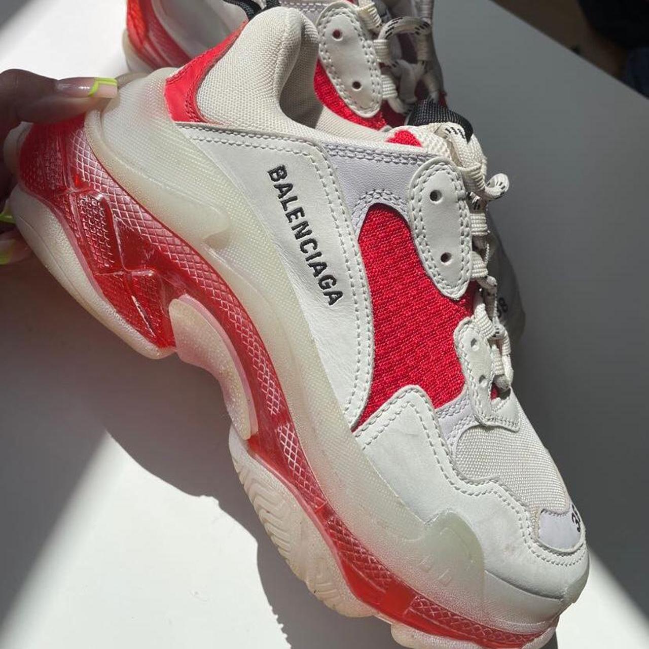 Balenciaga triple s sale clear sole red