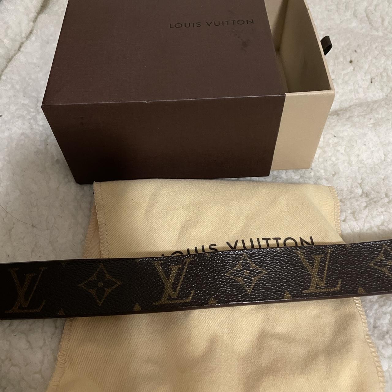 Louis Vuitton Brown Monogram belt Fits 32-36 - Depop