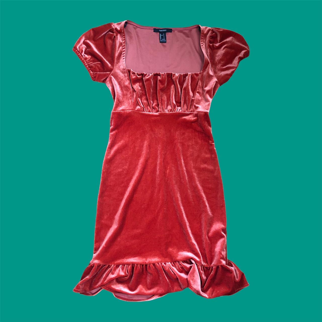 PINK/ORANGE VELVET DRESS Size s Brand is... Depop