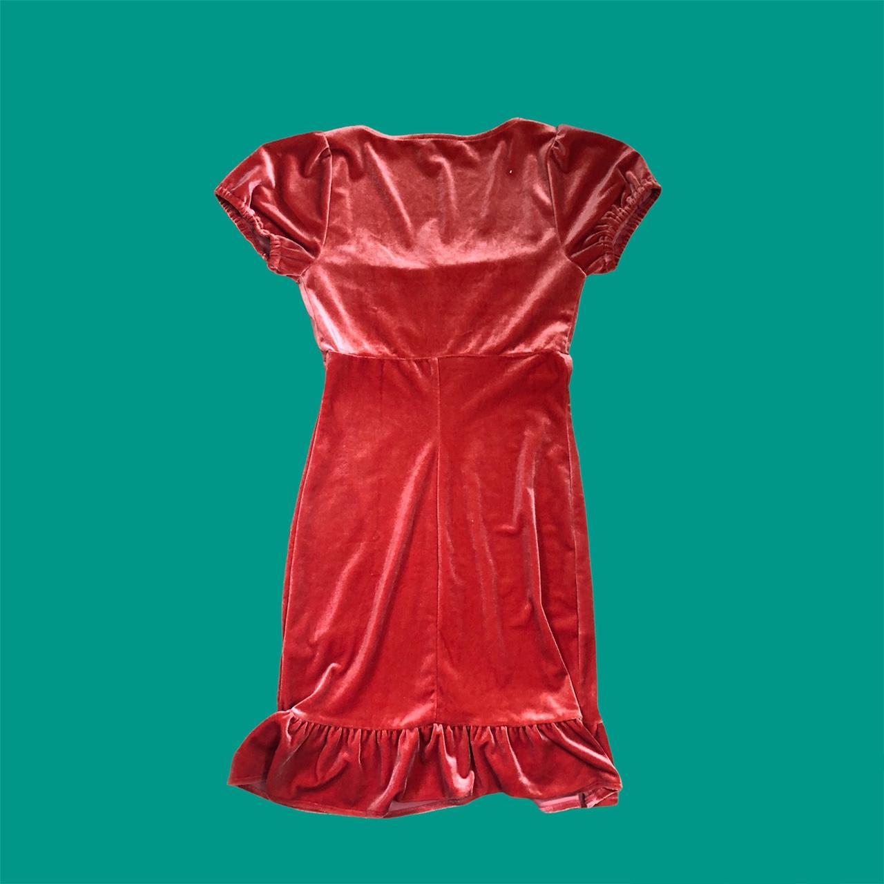 PINK/ORANGE VELVET DRESS Size s Brand is... Depop