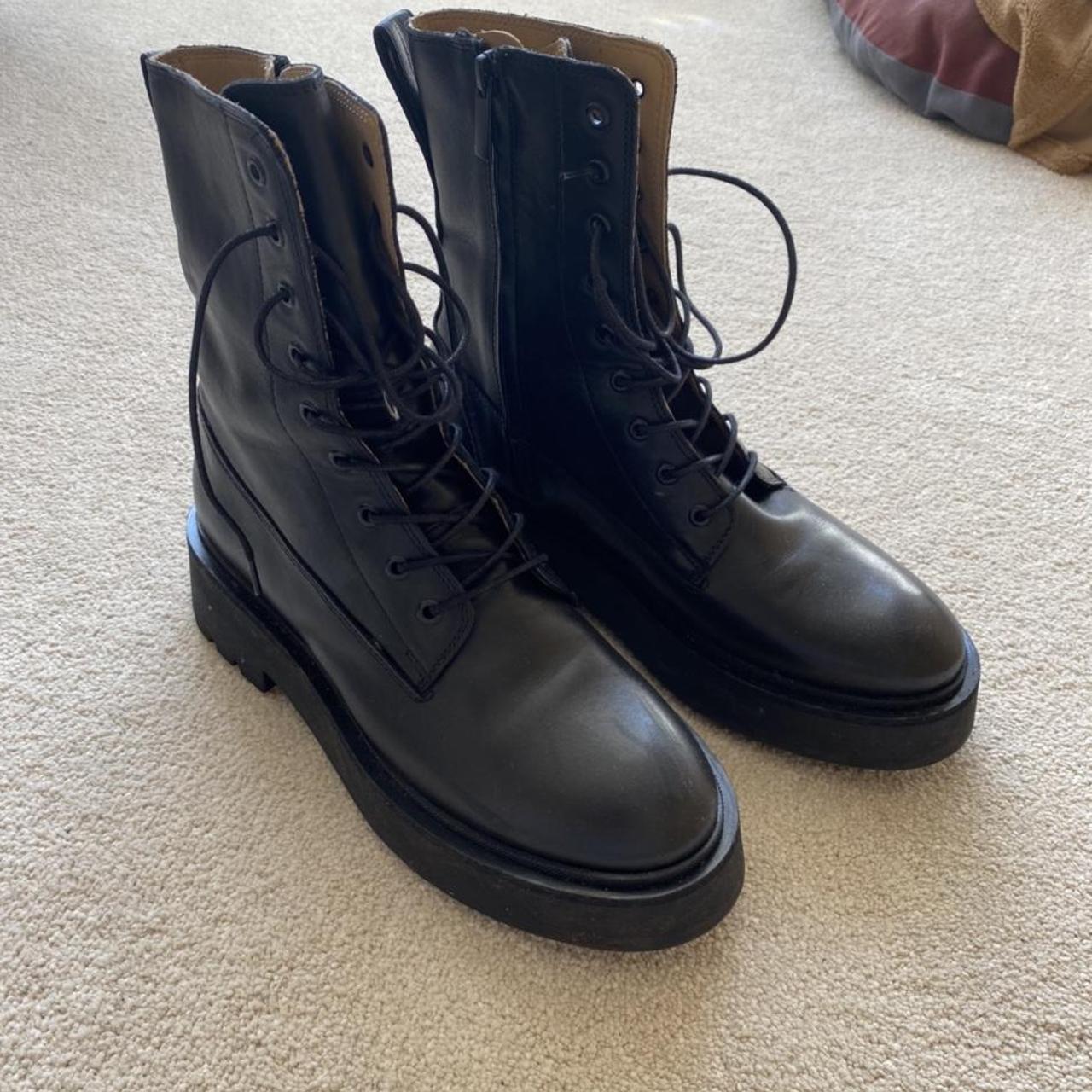 & Other Stories leather lace up boots in... - Depop