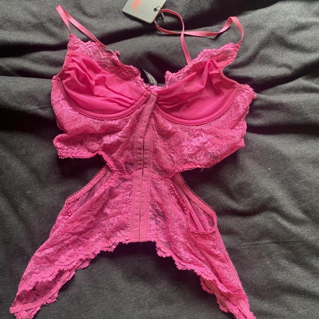 I am gia lace corset top and underwear lingerie set... - Depop