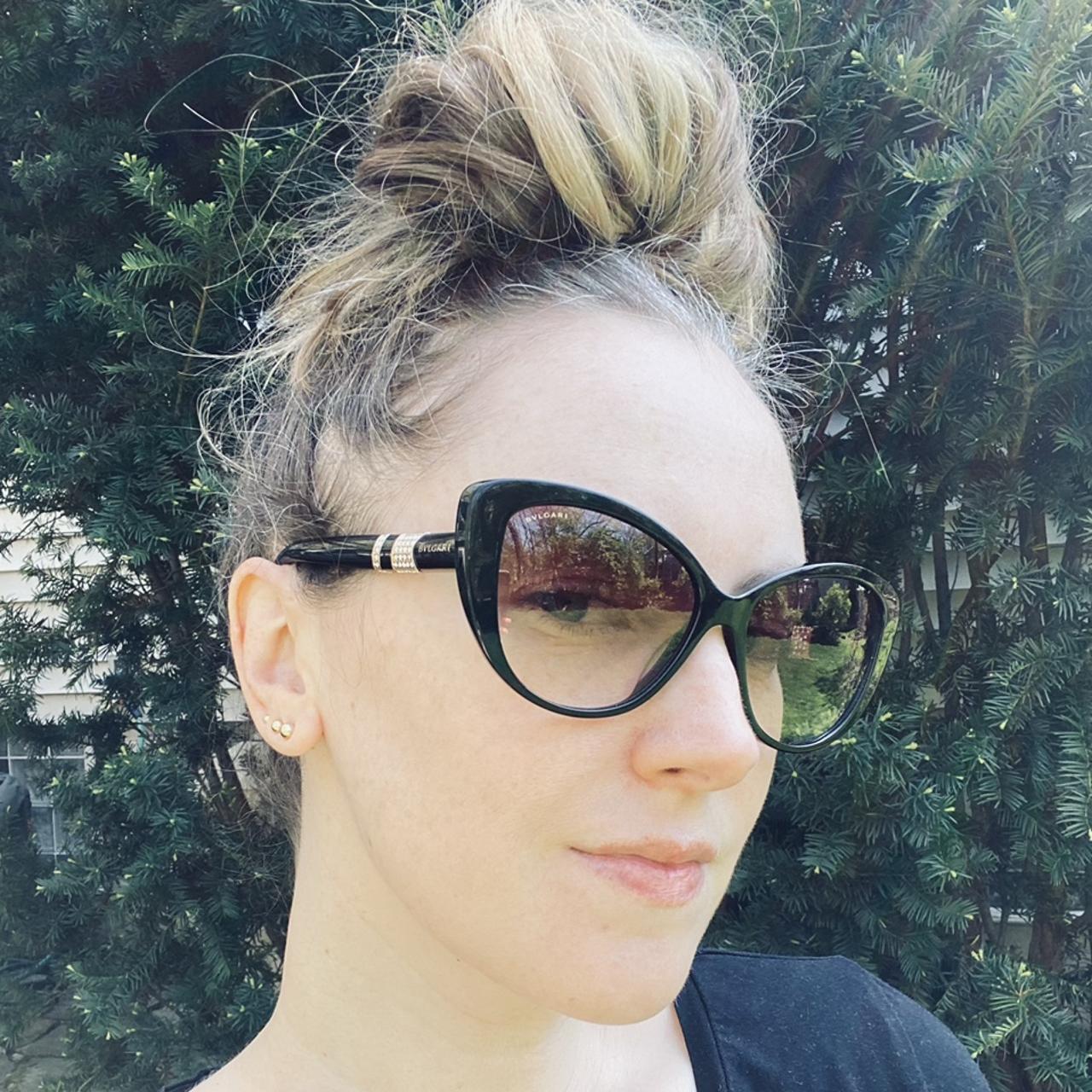 Bvlgari black cat eye acetate sunglasses with Depop