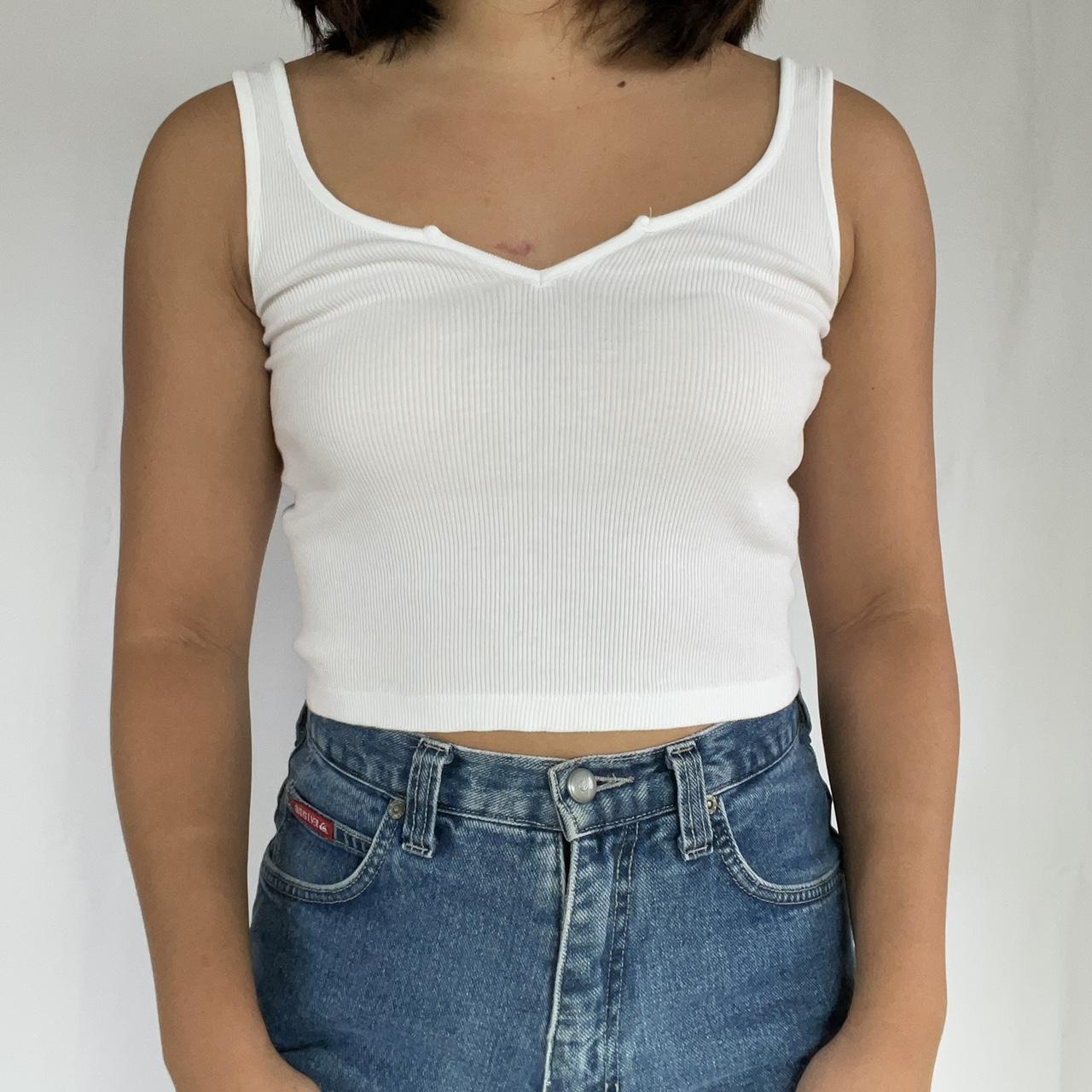 Brandy Melville White Ribbed Tank Top 🤍 This piece... Depop