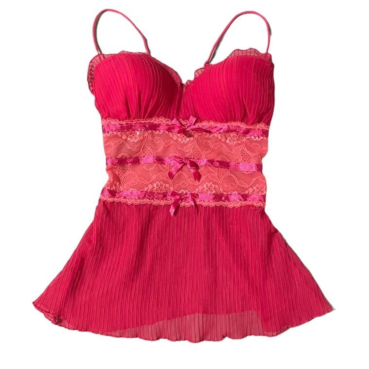 hot and baby pink lace victoria’s secret bustier... - Depop
