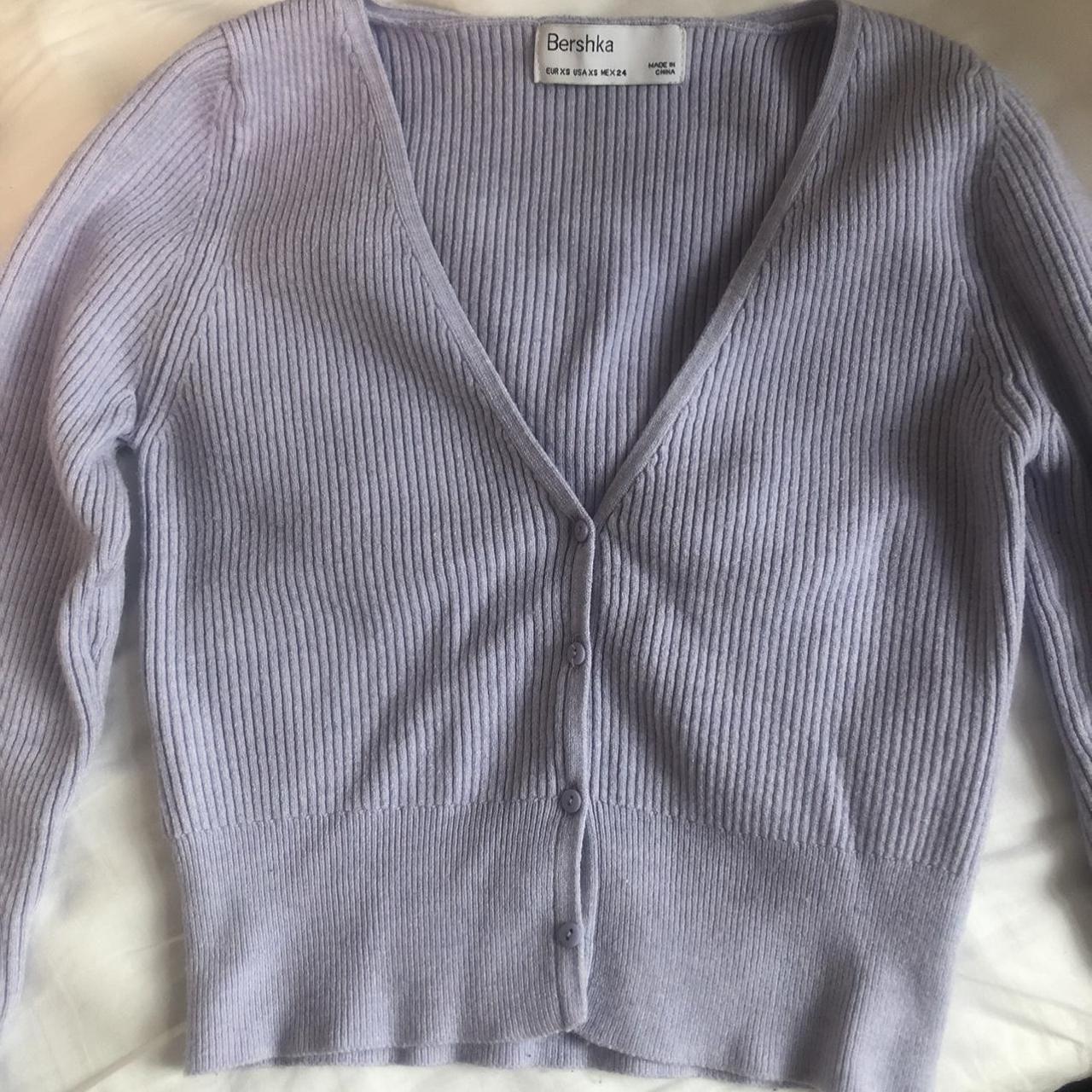 Bershka Women's Purple and Blue Cardigan | Depop