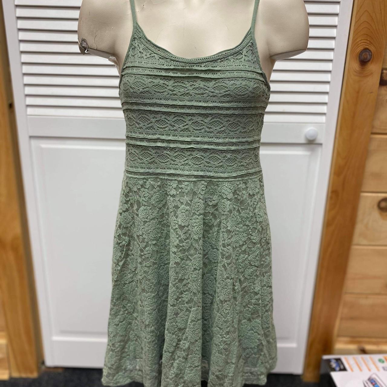 United colors of benetton lace green dress #90's no... - Depop