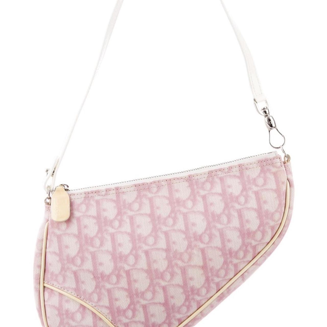 pink dior monogram saddle bag