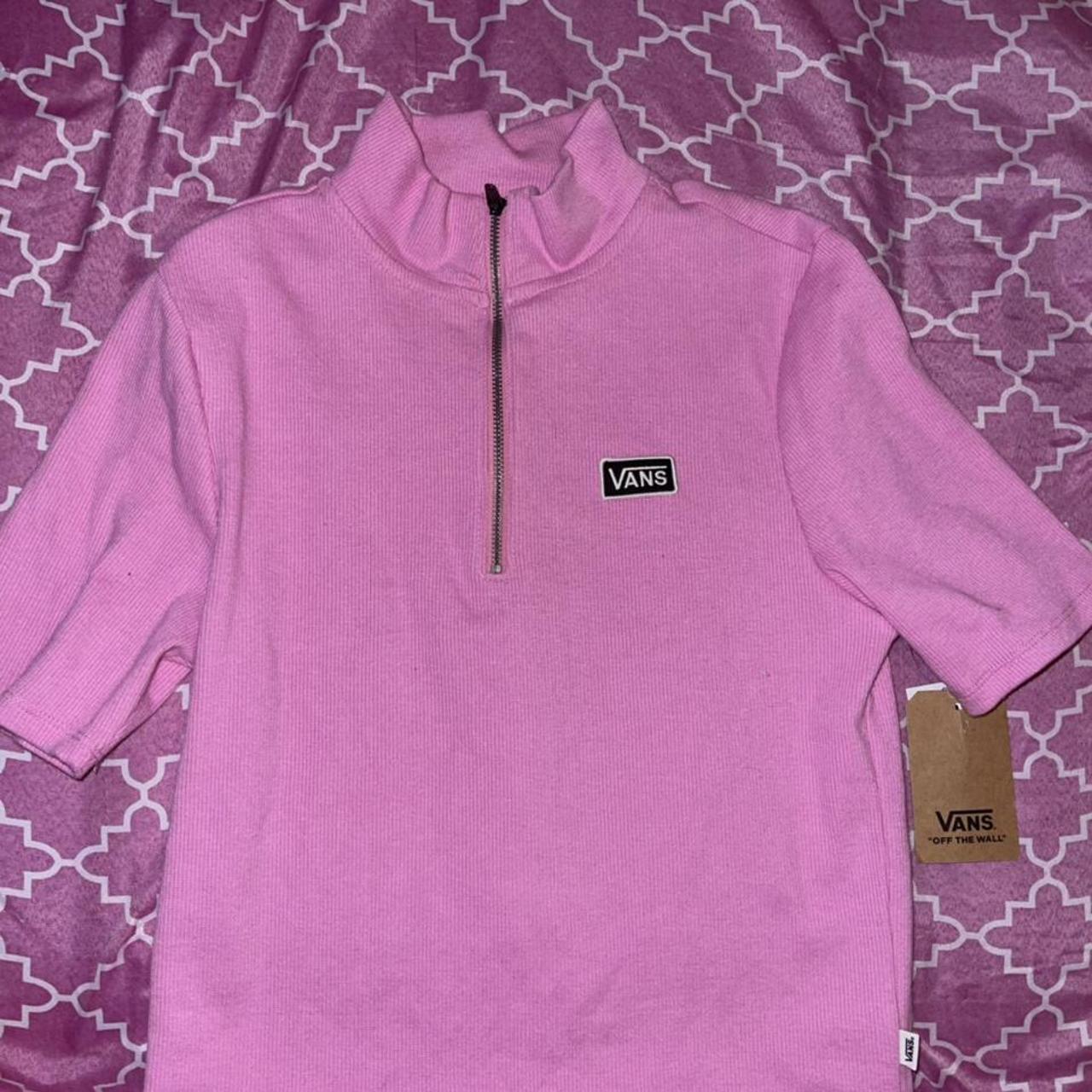 Pink Vans Half Zip Crop Top Depop