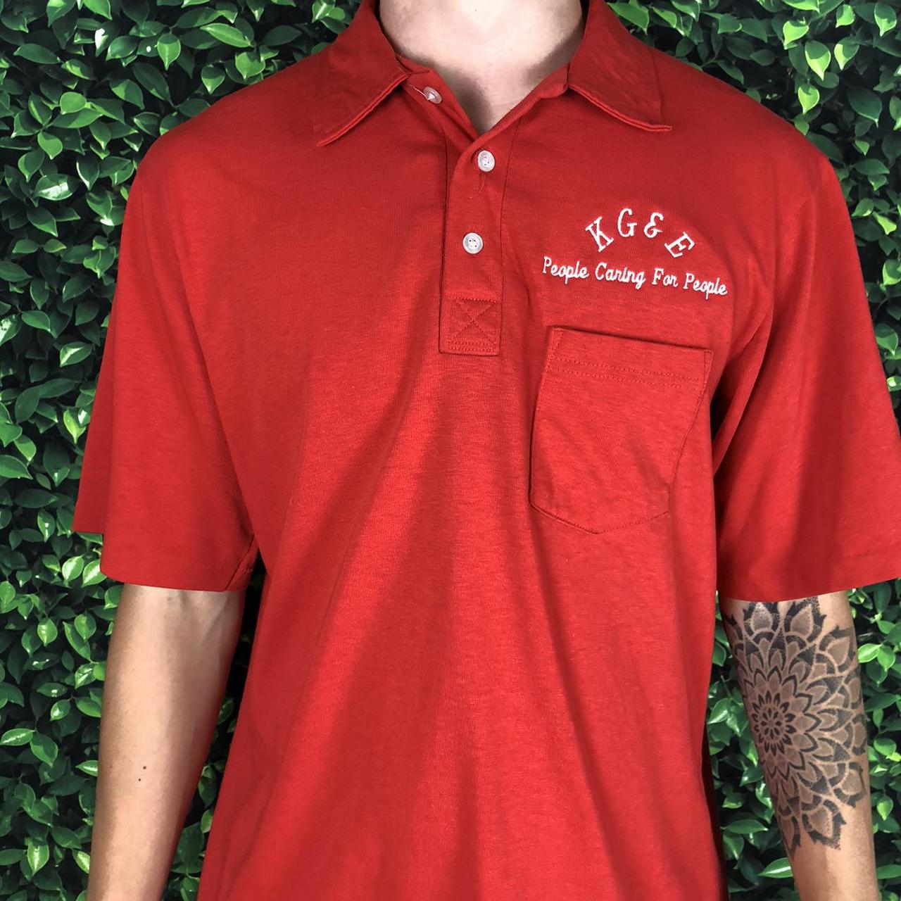 American Vintage Men's Red and White Polo-shirts