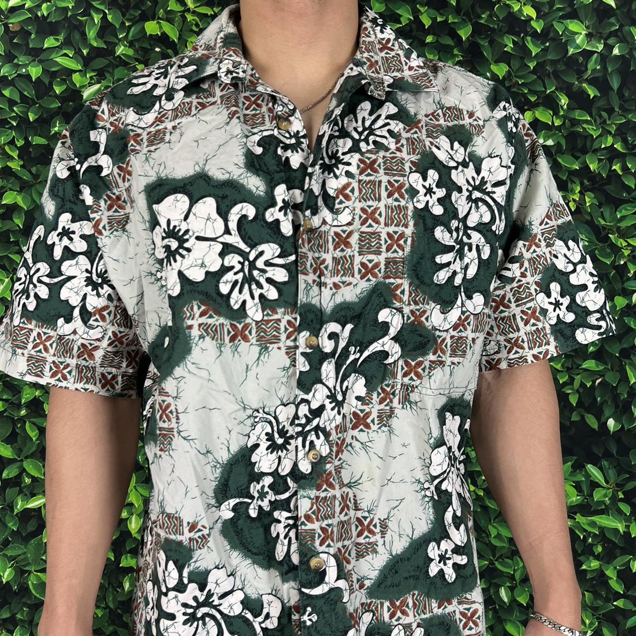 Vintage 90s Hawaiian Tropical Tribal Button Down Dad Depop