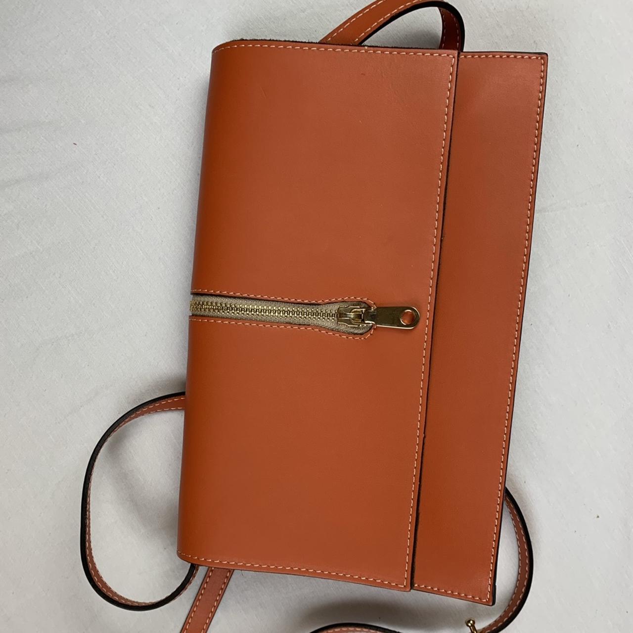 Vittoria Napoli Orange Leather Bag, Crossbody