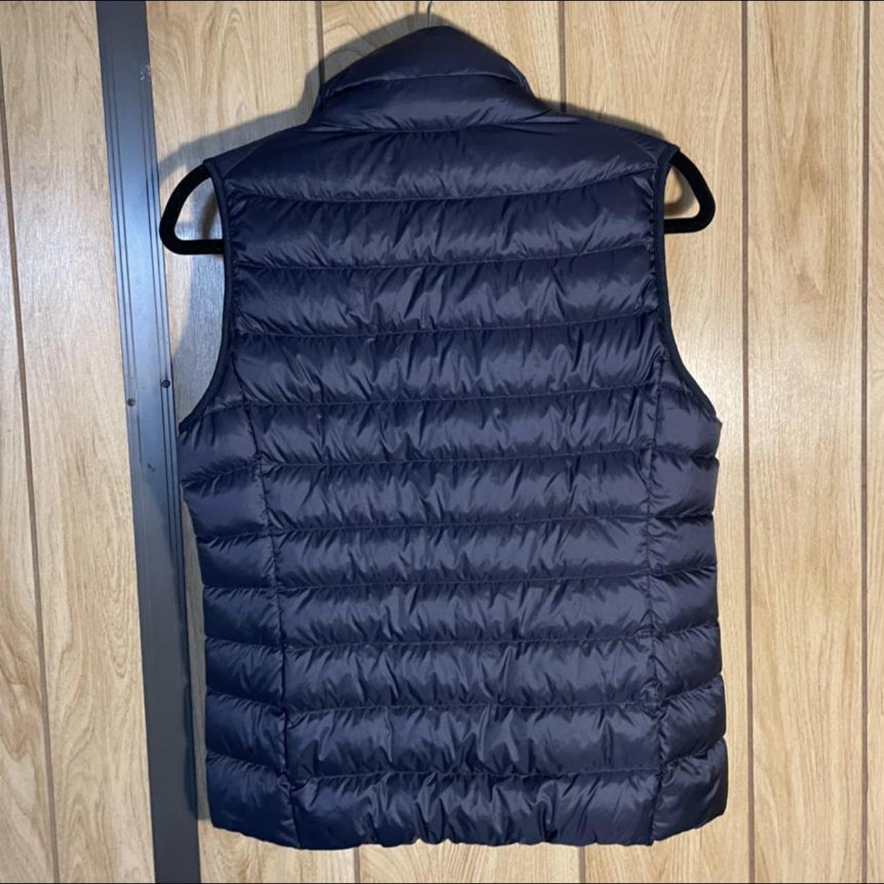 Uniqlo navy blue puffer vest size medium great... - Depop