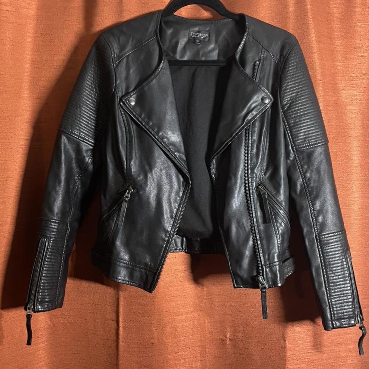 Faux leather jacket from Topshop - Depop