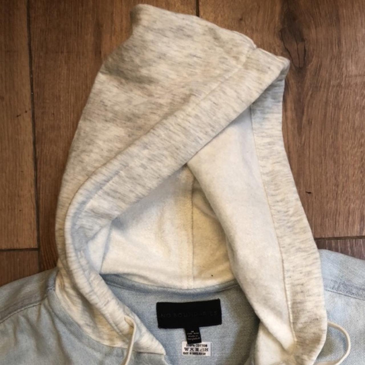 Denim Jacket Shirt with Fleece Hood for Men from No... - Depop