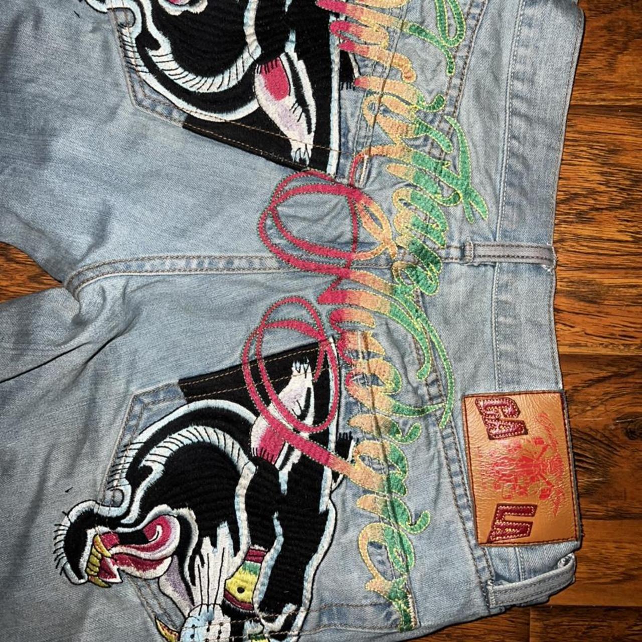 Vintage 90s Ed Hardy Panther Pants Christian Depop   P0 