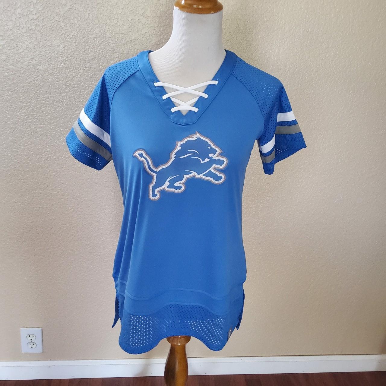 Fanatics Detroit Lions Jersey Shirt M Blue - Depop