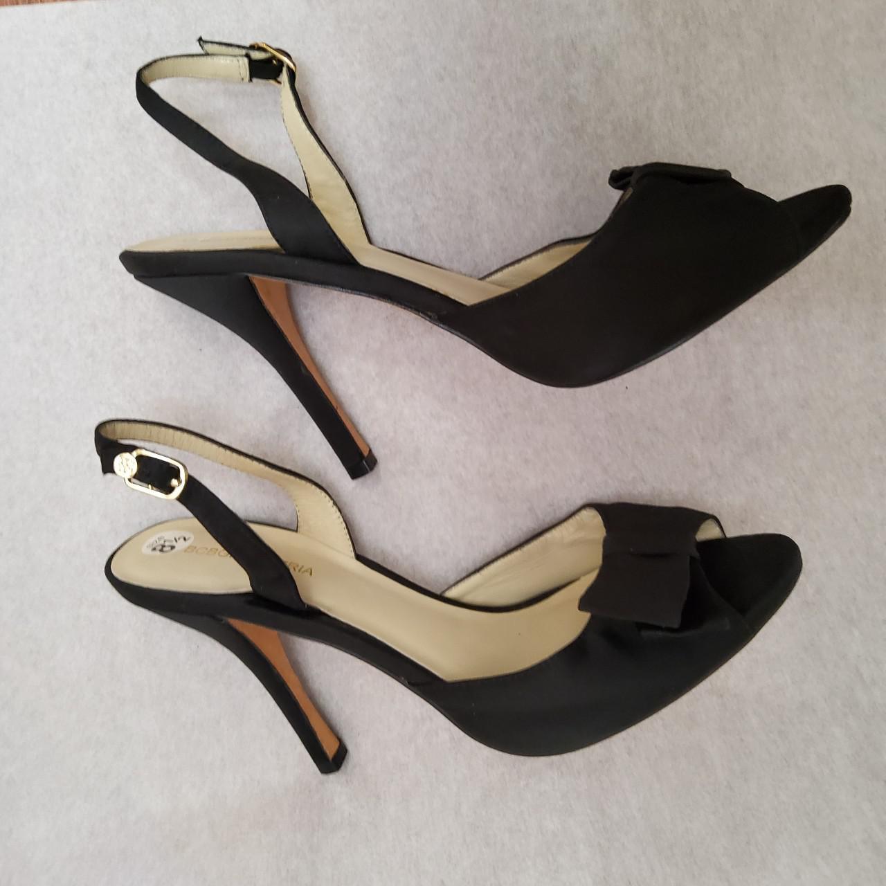 BCBGMaxAzria Amais Peep-Toe Shoes Canvas Slingback... - Depop