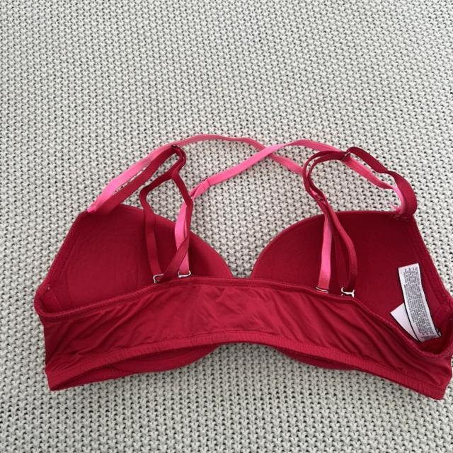 Victoria's Secret red bra padded straps size - Depop