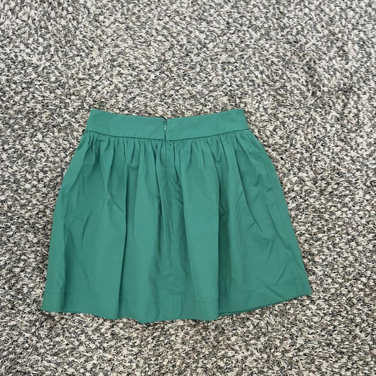 Zara women green mini skirt zip up size small made... - Depop