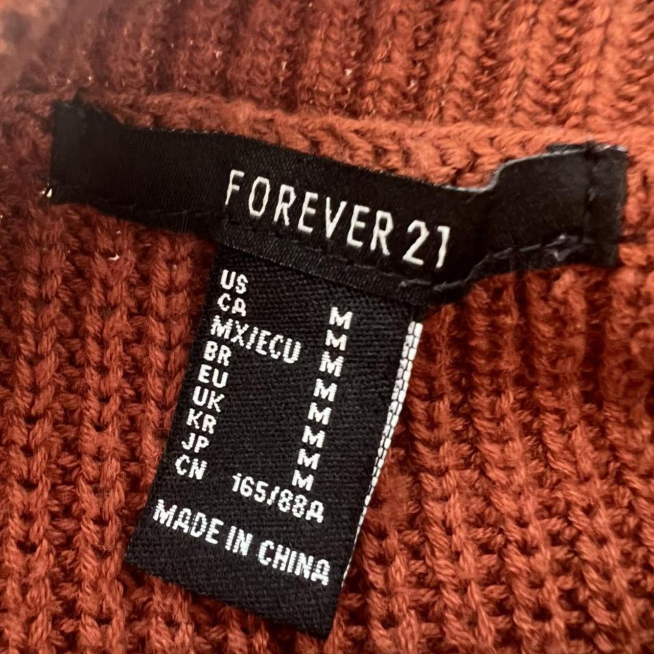 Forever 21 Women's Orange and Brown Sweatshirt (3)