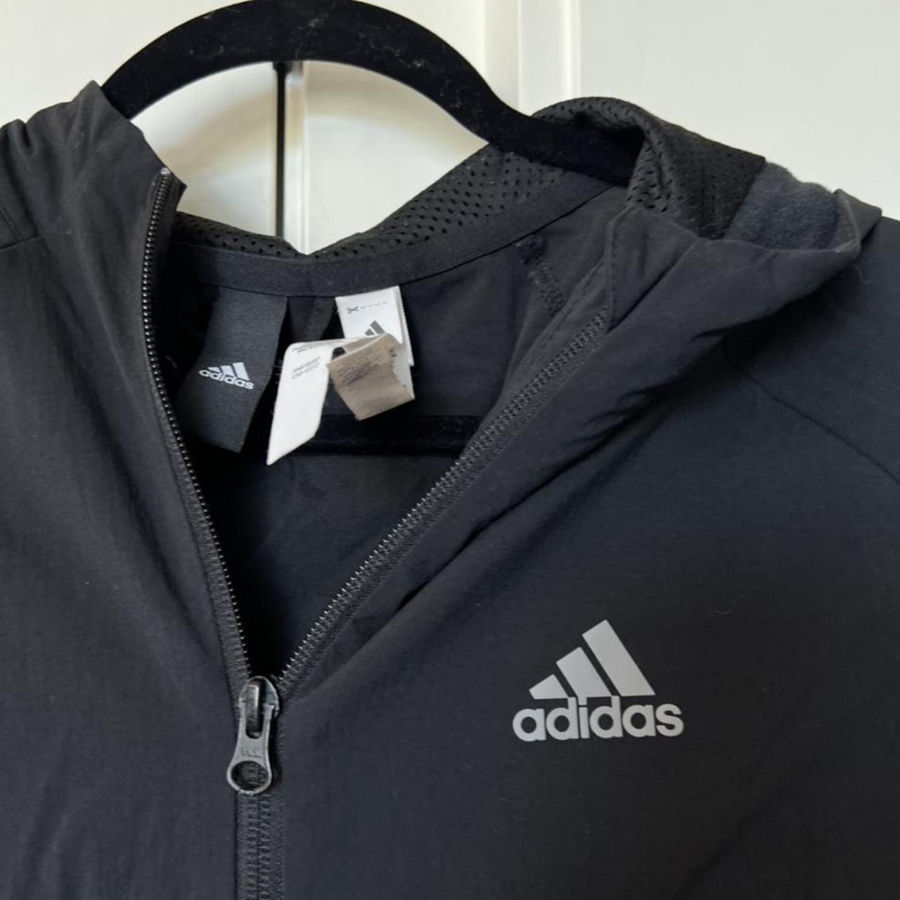 Adidas black zip up jacket size small - Depop