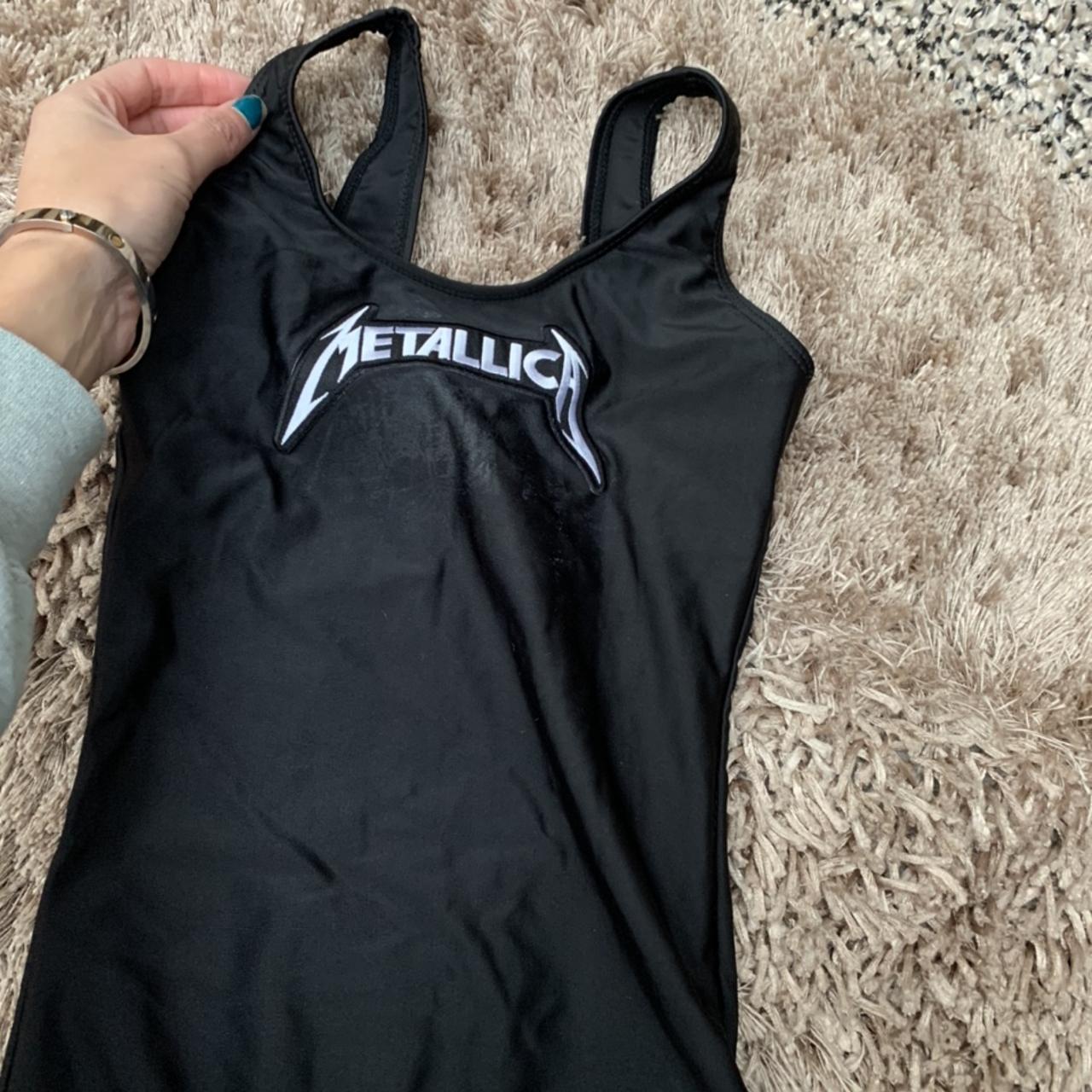 Defected Black Metallica Swimsuit Looks Unreal On Depop