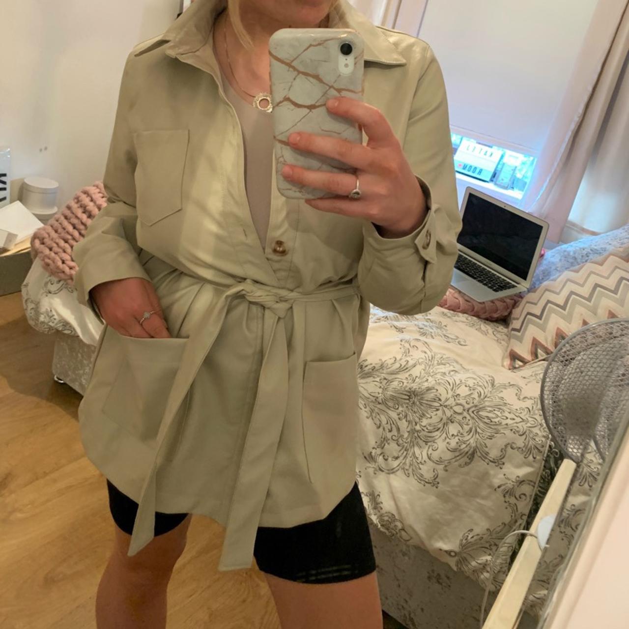 PLT Molly Mae cream faux leather tie