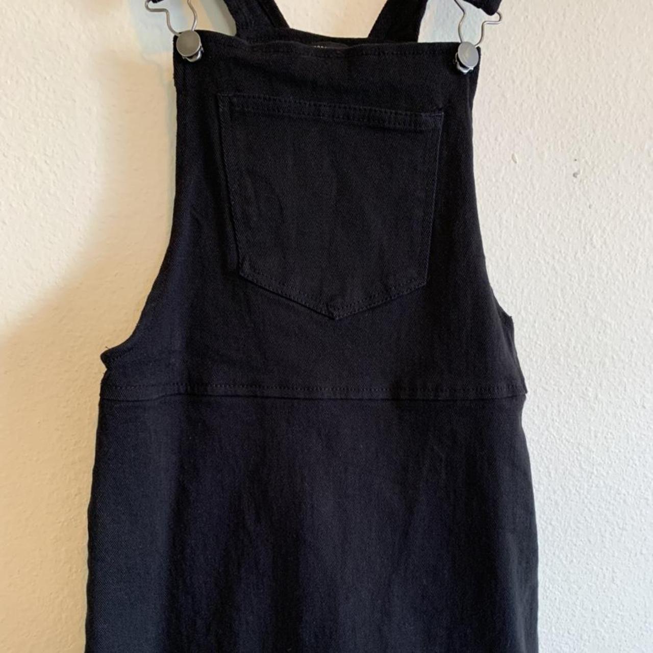 Medium Forever 21 black overalls w/ skirt... - Depop