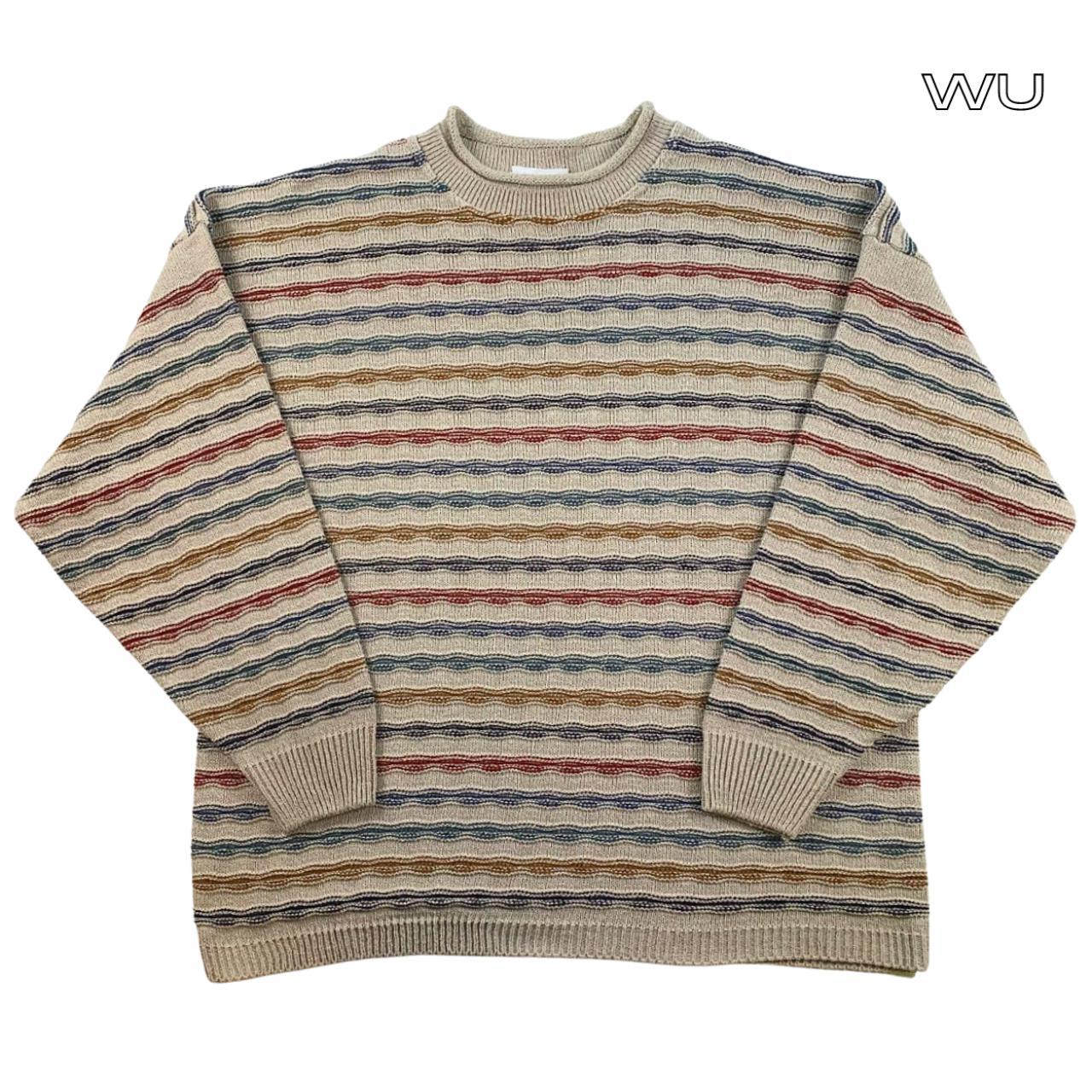 The Sweater Shop - Vintage Stripe Knit Sweatshirt... - Depop