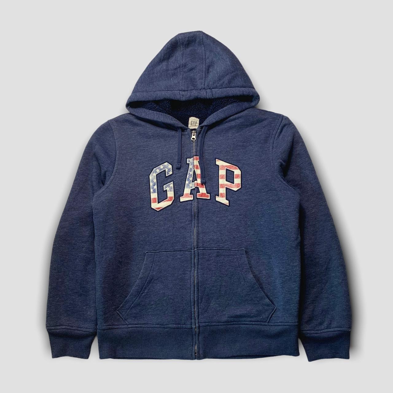 Gap Men's Blue and Red Hoodie | Depop