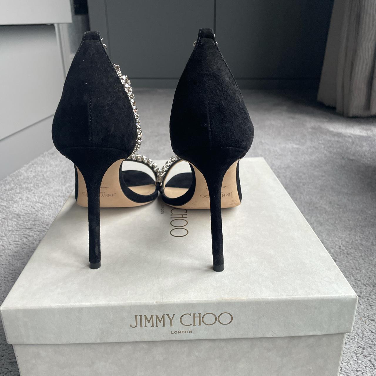 Jimmy Choo Shiloh 100 black suede shoes. Worn once Depop